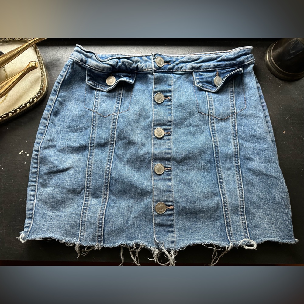 Rue21 Button Front Denim Mini Skirt